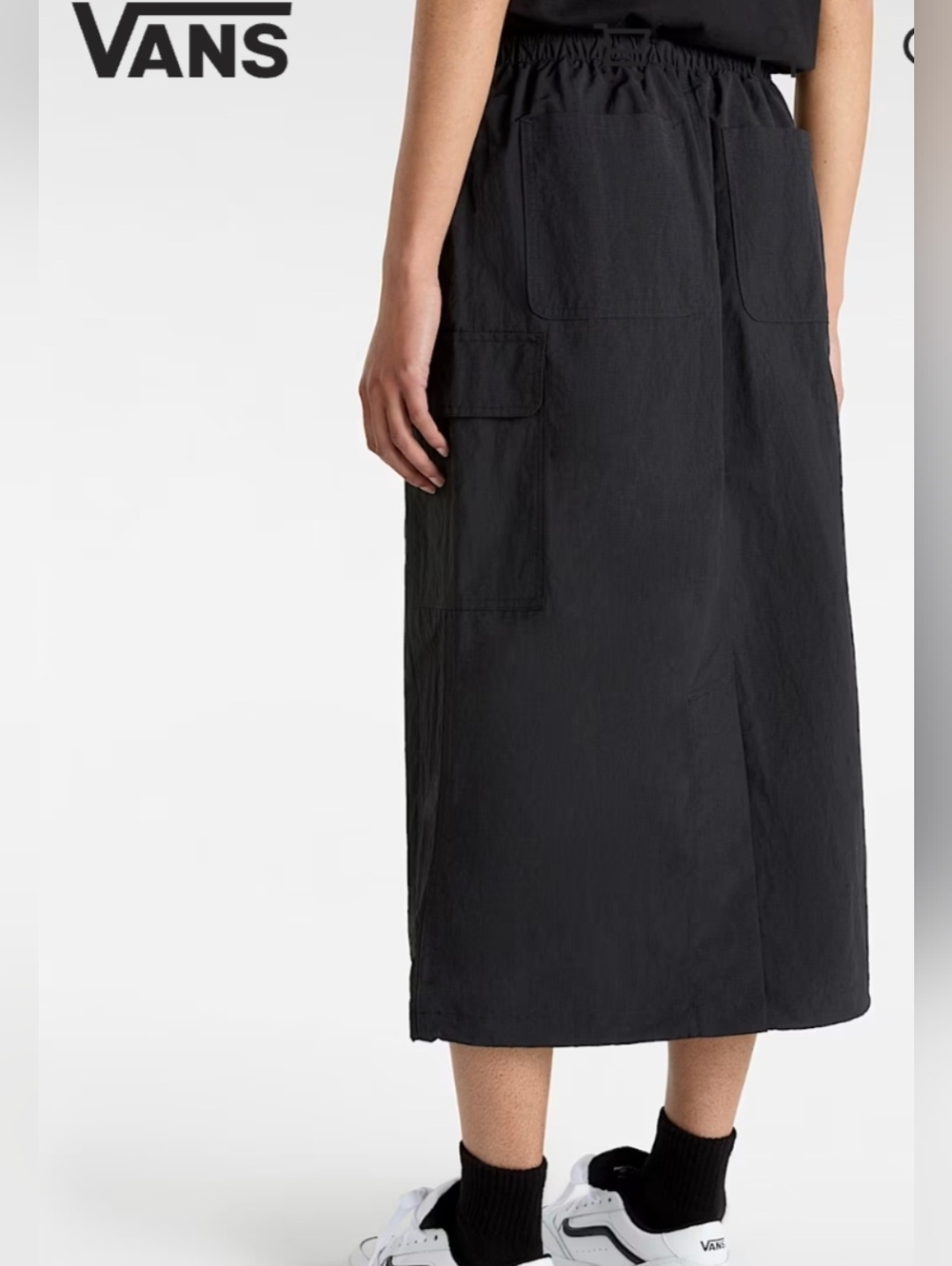 Vans Riley Parachute Cargo Utility Skirt Black Nylon Goth Style XL Black Skirt